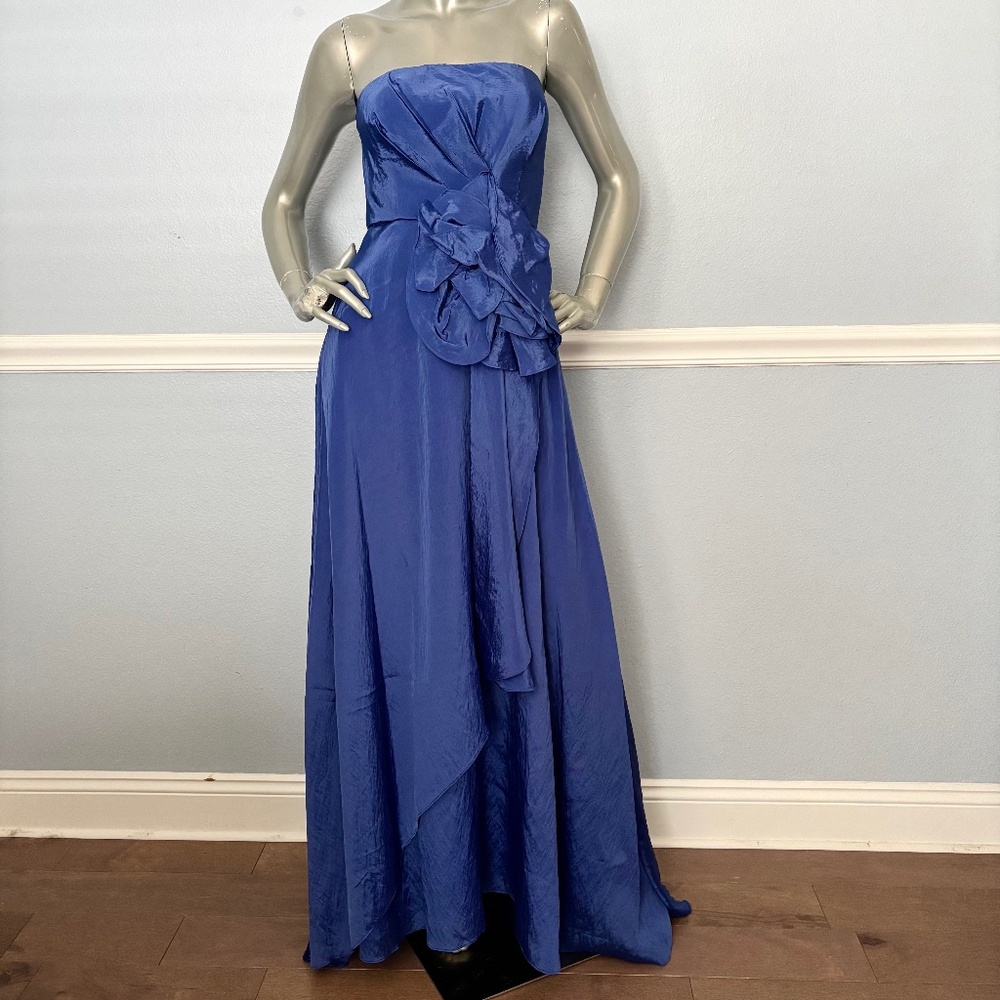Muse by Marchesa Dress Strapless Bluebell Rosette Agean Organza New